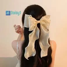 Daisy1 Elegante Delicado Bowknot Fita Grampo De Cabelo Moda Simples Cor Sólida Primavera Retro Acessórios Novo