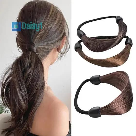 Mary1 Peruca Trançada Faixa De Borracha Elástica Corda De Cabelo Gravata Cabeça Anel Trança Penteado Fixo Elástico Exten