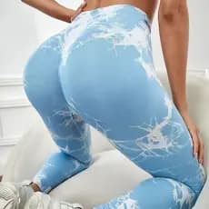 5 Cores Leggings sem costura Mulheres / Gym Hip Lift Yoga Calças / Tie-Dye Calças de Yoga Impressas de cintura alta com