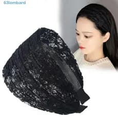 LOMBARD Faixa De Cabelo De Malha De Renda , Larga Lateral Acessórios Simples , Tiaras De Flores Para Mulheres