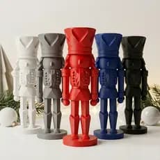 Soldadinho de Chumbo Quebra Nozes Boneco Decorativo Natal Geométrico Moderno 15 cm