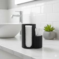 Porta Algodão E Cotonete 2 em 1 Moderno Minimalista Organizador Maquiagem