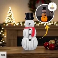 Boneco de Neve Decoração de Natal Enfeite Minimalista Elegante com Vela de Led