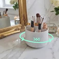 Organizador de Maquiagem Giratório Porta Pincel 360 Penteadeira Escrivaninha Mesa Guarda-Roupa