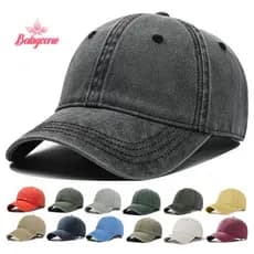 BYCE > Boné De Beisebol Lavado Jeans Masculino Feminino Chapéu Vintage Hip Hop Bonés Cor Sólida Osso Ao Ar Livre Esporte