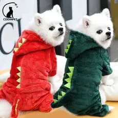 Macacão Em Forma De Dinossauro Roupa Cachorro Para Cães Pequenos Pijamas Gatos Casaco Com Capuz