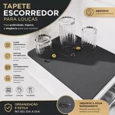 Tapete Secador de Louças Alta Absorção Antiderrapante Multiuso para Cozinha
