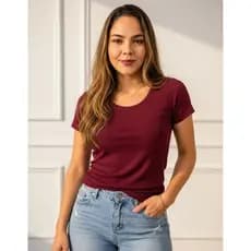 Kit 2 Camisas Feminina Canelada Moda Casual Moderna Blusas Feminina Canelada Ajustada Casual