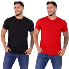 Kit 2 Camisetas Masculina Básica Lisa Algodão Confortável Camisetas Masculina Lisa Manga Curta Premium