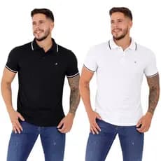 Kit 2 Camisetas Polo Masculina Moda Casual Premium Slim Fit Masculina Premium Algodão Casual Elegante
