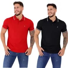 Kit 2 Camisas Polo Masculinas Casual Premium Bordado Exclusivo Algodão
