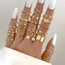 22 Pçs Vintage Prata Anel Conjunto Para Mulheres Jóias Femininas Conjunto De Anel De Dedo Jóias Presente