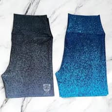 Kit 2 Shorts Feminino Degradê Roupa Academia Cintura Alta  Zero Transparencia Fitness Corrida