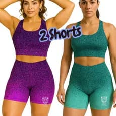Kit 2 Shorts Fitness Feminino Degradê Roupa Academia Cintura Alta  Zero Transparencia Fitness Corrid