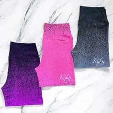 Kit 3 Shorts de Academia Degradê Feminino Modelador Ioga Corrida Fitness
