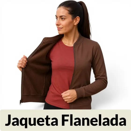 Jaqueta Casaco de Frio Feminina Elegante Flanelada Roupa Inverno Fitness Academia