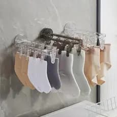 Mini Varal Retrátil Autoadesivo - Dobrável para Roupas Íntimas e Acessórios
