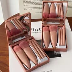 nlvariedades Mini kit pincel de maquiagem com espelho