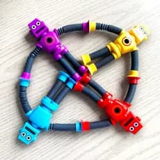Kits Robos Pop Tube Estica e Gruda com Ventosa – Brinquedo de LED Sensorial Infantil Antiestresse