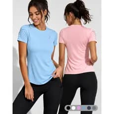 Kit 2 Camisetas Dry Fit Academia Feminina Esportiva Caminhada Corrida Treino Proteção UV LaMovie