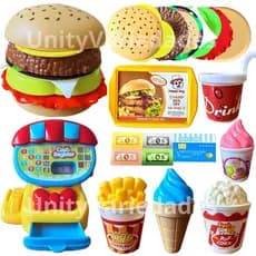 Kit Brinquedos de Menino Comidinha de Brinquedo Infantil Menina Caixa Registradora Cozinha Infantil