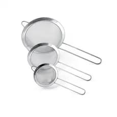 Kit 3 Peneira Coador Em Aço Inox Multiuso Para Cozinha