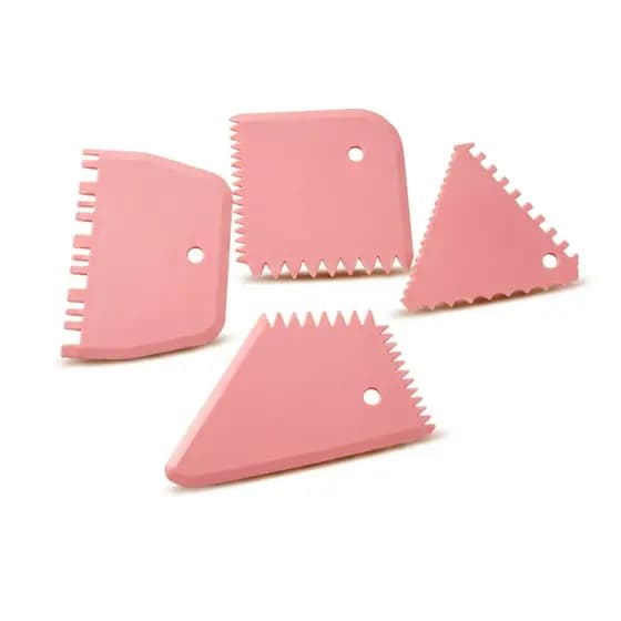Kit 4 Espátulas Confeitaria Para Acabamento De Bolo