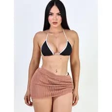 Mini Saia de Puxar Moda Verão Top Blog Praia Saida de Praia