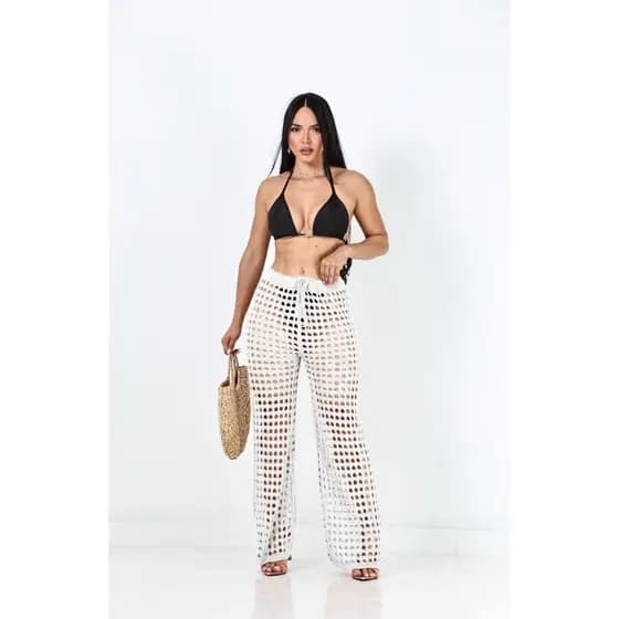 Calça Saida De Praia Moda Verão Linda Fashion Blogueira Amarrar 2025