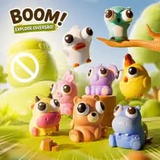 Brinquedo Anti Stress Animal Olhos Saltados Squishy Divertido Infantil Aperta e Solta Colorido 3+