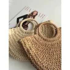 Bolsas Feminina De Mão Bolsa De Palha Com Alça Praia Meia Lua Pequena