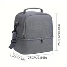 Bolsa Térmica De Dois Andares Grande Capacidade De Piquenique Para Estudantes E Trabalhadores De Escritório
