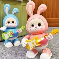 Coelho Coelinho Dançante Guitarrista Musical - Brinquedo Infantil com Som, Luz e Movimento