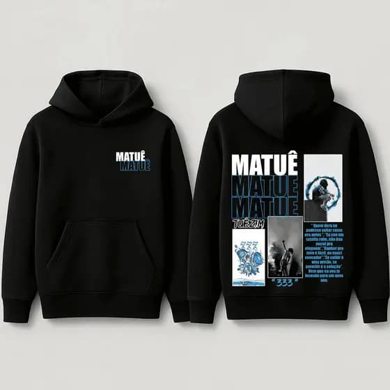 Blusa Moletom Matuê Azul Tuêzim 333 Rapper Turne Musica Máquina do Tempo Anos Luz Quer Voar 356