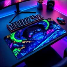 Mouse Pad Mousepad One Piece Naruto Dragon Balls Oriental Streamers Com Apoio Para Braço PC Ergonômico RGB Gamer
