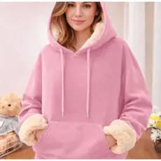 Moletom Feminino Blusa De Frio Feminina Peluciado Quentinho Inverno Casual Confortável Tendência 2026 Preto