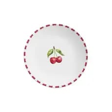 Prato de Sobremesa Coup Amarena Cereja 21cm Alleanza Cerâmica Decorativa Mesa Posta