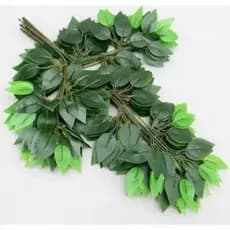 14 Folhas De Fícus GRANDES Artificial Galho Verde Enfeite Decoração Ramo PREMIUM