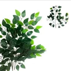 Kit 4 Galhos Folha De Ficus Artificial Decoração Folhagem