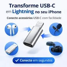 Adaptador USB C Para Lightning iPhone Conversor USB C Fêmea Lightning Macho Compatível iPhone 14 13 12 11 X XR XS