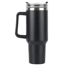 Copo Caneca (1200 ml) Térmica Inox com Alça e Canudo -Preto
