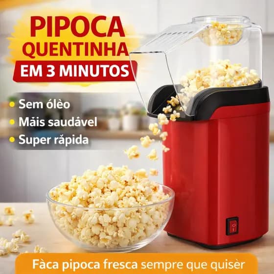 Pipoqueira Elétrica Sem Óleo 110V 1200W Ar Quente Máquina de Pipoca Rápida MiniJoy