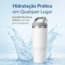 Copo Térmico 900ml Inox com Canudo e Alça Tumbler Garrafa Térmica Antivazamento