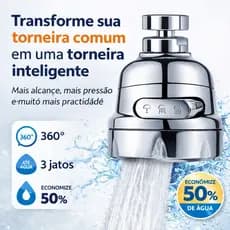 Aerador para Torneira 360° 3 Jatos Reguláveis Extensor Universal Giratório Economizador de Água Cozinha Pia