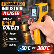 Termômetro Infravermelho Laser Digital -50°C a 380°C Industrial Culinária Mecânica LCD com Mira