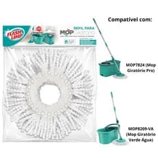Refil 16 cm Para Mop Giratório Flash Limp Balde 12 Litros Esfregão Microfibra