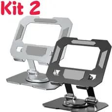 2/1 Suporte de Metal Ajustável Para Notebook 10 Ate 17" Giratória de 360° Suporte Notebook Suporte para Notebook
