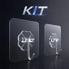 KIT 15/10/8/6/4/2 Gancho Adesivo Parede Multifuncional Transparente Autocolante Metálico Premium
