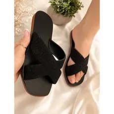 Chinelo feminino CRUZADA BRILHANTE GLITTER lançamento verao