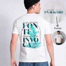 Camiseta Cristã Masculina Algodão Cruz Igreja Evangelica Versículo Vida Salmo Confortável Estampada